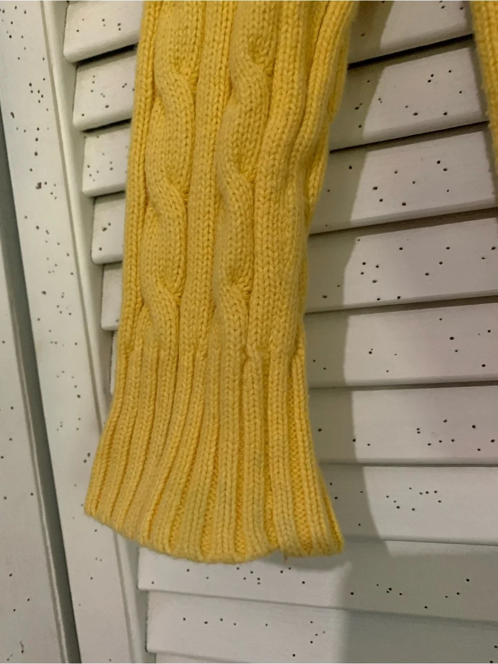 Ralph Lauren Mustard Yellow Cable-Knit Button Up Cardigan Pink Logo
